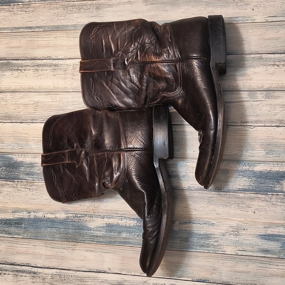 Lucchese Dark Brown Devin Boots Size 9.5 - Picture 2 of 13